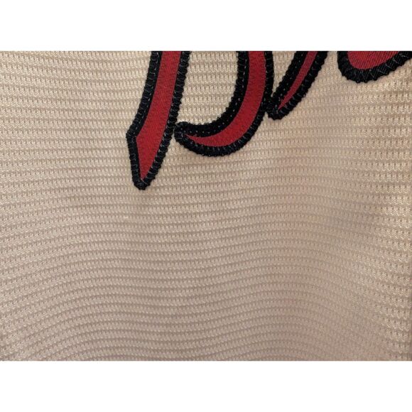 Majestic Los Bravos Jersey Women Medium Atlanta Braves Cool Base Rare - Picture 15 of 16